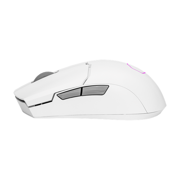 COOLER MASTER Vezeték Nélküli Egér MM712 Gaming, Optikai, 6 gombos, 19000dpi, RGB világítás, Fehér