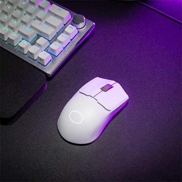 COOLER MASTER Vezeték Nélküli Egér MM712 Gaming, Optikai, 6 gombos, 19000dpi, RGB világítás, Fehér
