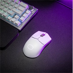 COOLER MASTER Vezeték Nélküli Egér MM712 Gaming, Optikai, 6 gombos, 19000dpi, RGB világítás, Fehér