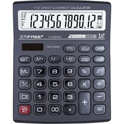 CTIFREE CT-9600G szürke színű számológép, 155x200mm, 12 számjegy, dual power, 2 év garancia