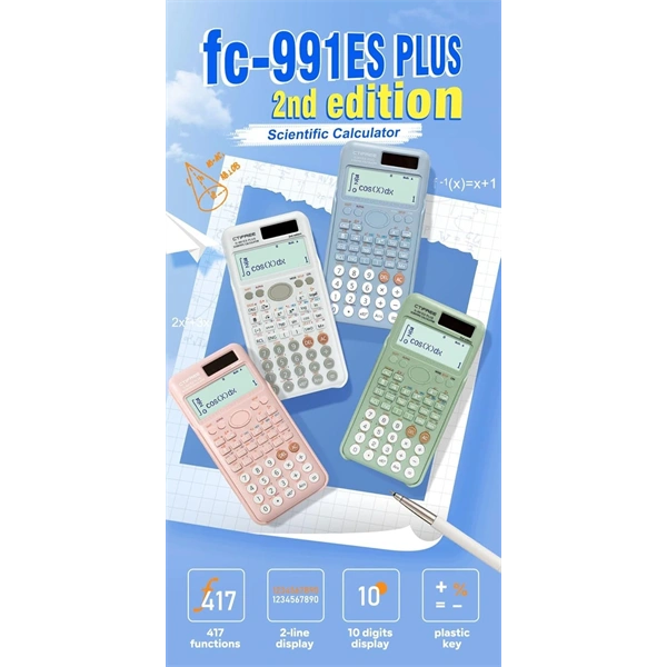 CTIFREE FC-991 ES PLUS 2nd FEHÉR tudományos számológép, 77x161mm, dual power, 2 év garancia (Újszerű)