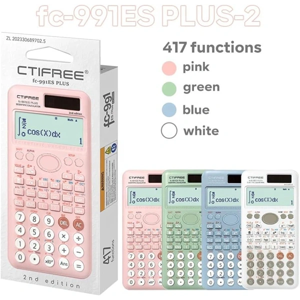 CTIFREE FC-991 ES PLUS 2nd FEHÉR tudományos számológép, 77x161mm, dual power, 2 év garancia (Újszerű)