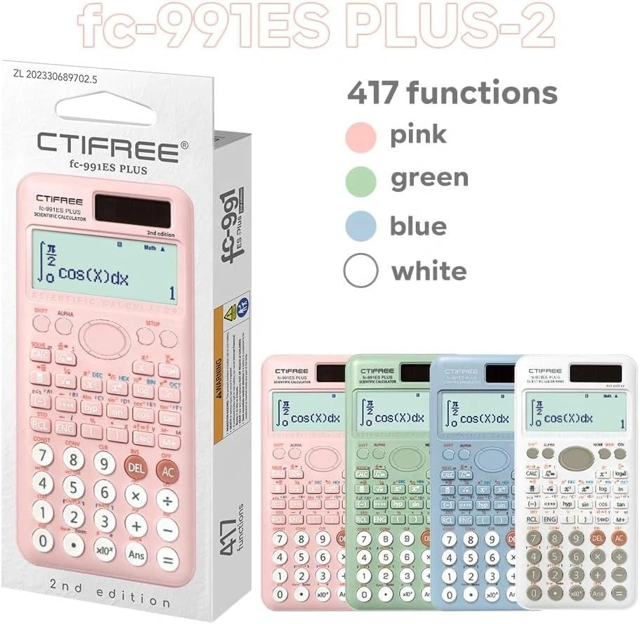 CTIFREE FC-991 ES PLUS 2nd FEHÉR tudományos számológép, 77x161mm, dual power, 2 év garancia (Újszerű)