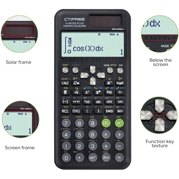 CTIFREE FC-991 ES PLUS 2nd tudományos számológép, 77x161mm, dual power, 2 év garancia