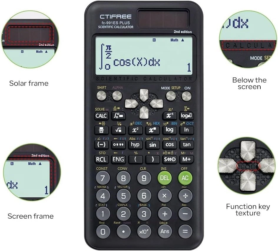 CTIFREE FC-991 ES PLUS tudományos számológép, 80x162mm, dual power, 2 év garancia