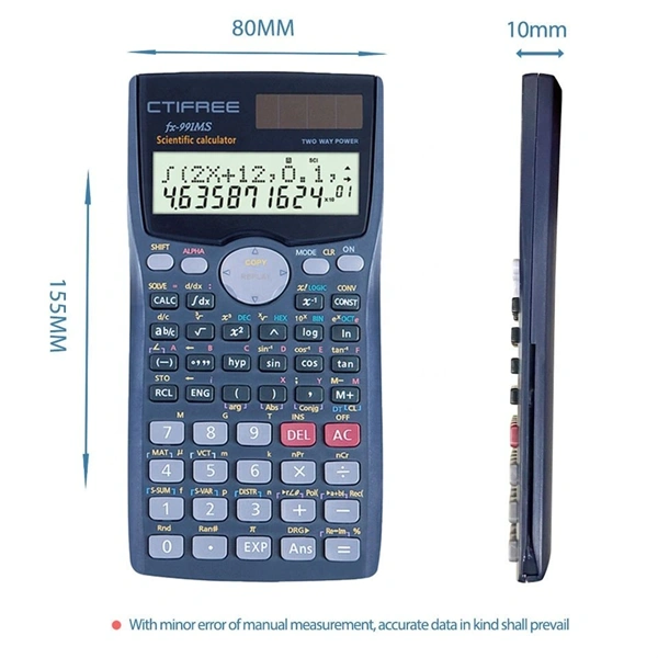 CTIFREE FC-991 MS tudományos számológép, 80x155mm, dual power, 2 év garancia