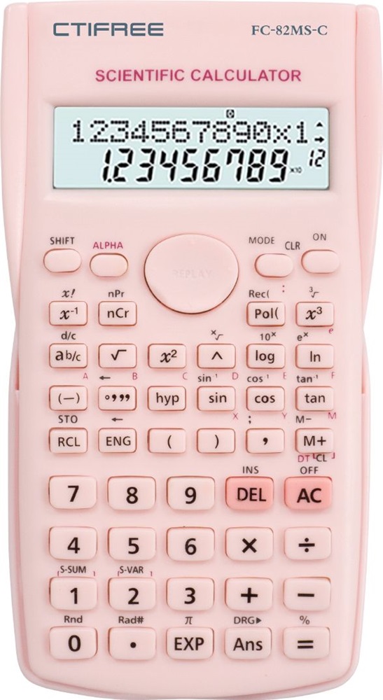 CTIFREE FC-82MS-C PINK rózsaszín tudományos számológép, 80x155mm, 2 év garancia