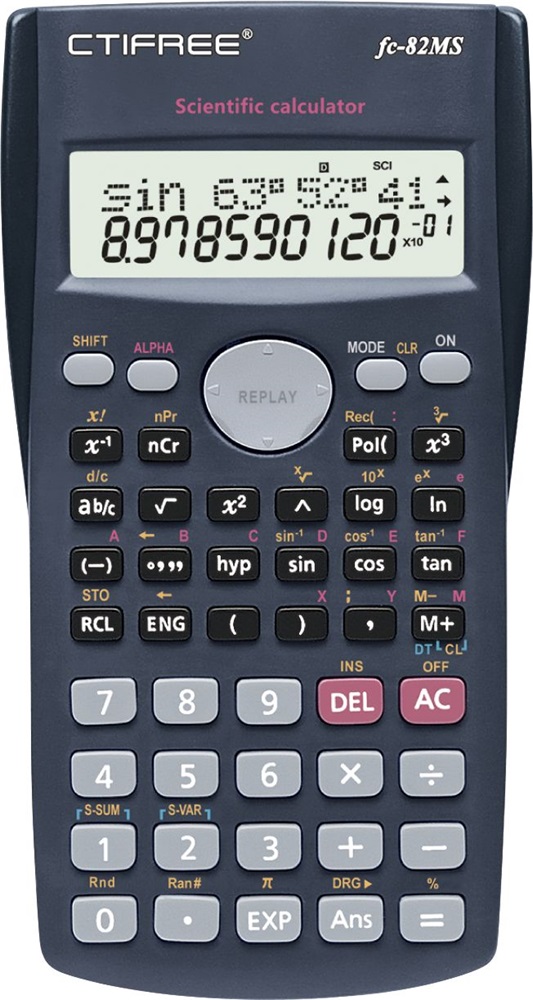 CTIFREE FC-82 MS tudományos számológép, 80x155mm, 2 év garancia