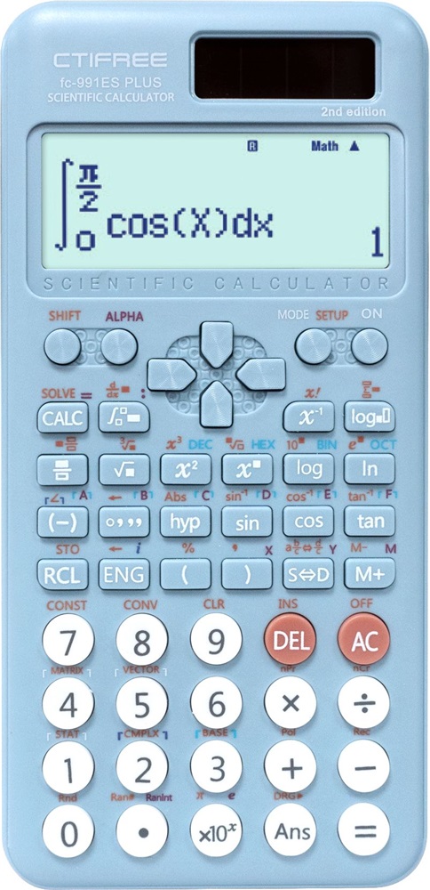 CTIFREE FC-991 ES PLUS 2nd KÉK tudományos számológép, 77x161mm, dual power