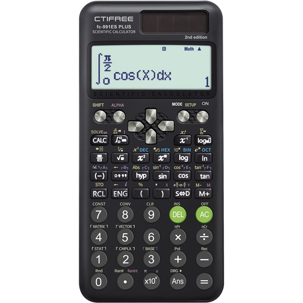 CTIFREE FC-991 ES PLUS 2nd tudományos számológép, 77x161mm, dual power
