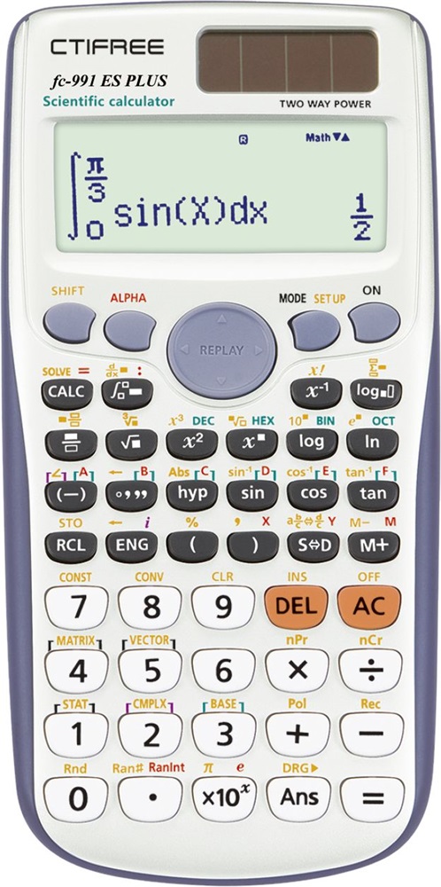 CTIFREE FC-991 ES PLUS 2nd tudományos számológép, 77x161mm, dual power, 2 év garancia
