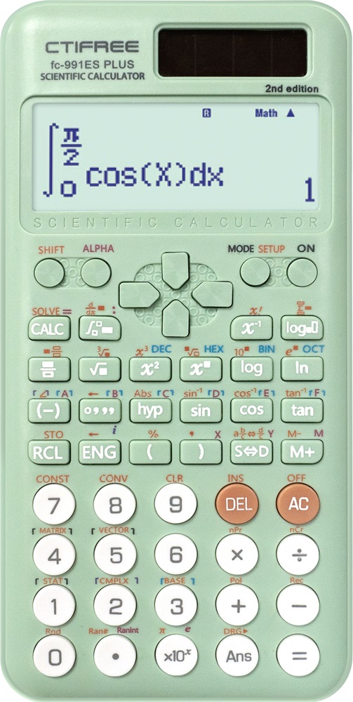 CTIFREE FC-991 ES PLUS 2nd tudományos számológép, 77x161mm, dual power, 2 év garancia