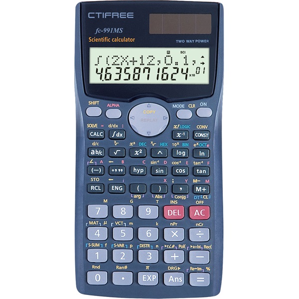 CTIFREE FC-991 MS tudományos számológép, 80x155mm, dual power