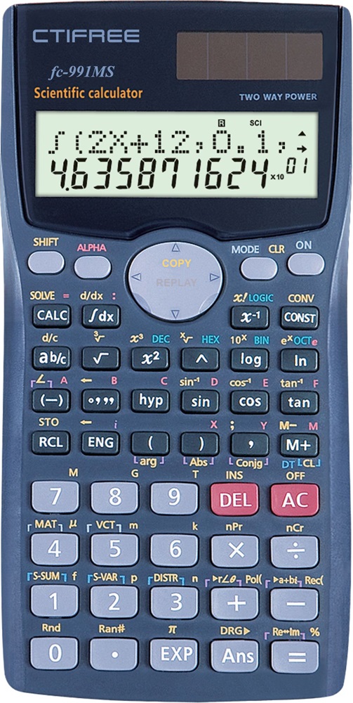 CTIFREE FC-991 MS tudományos számológép, 80x155mm, dual power, 2 év garancia