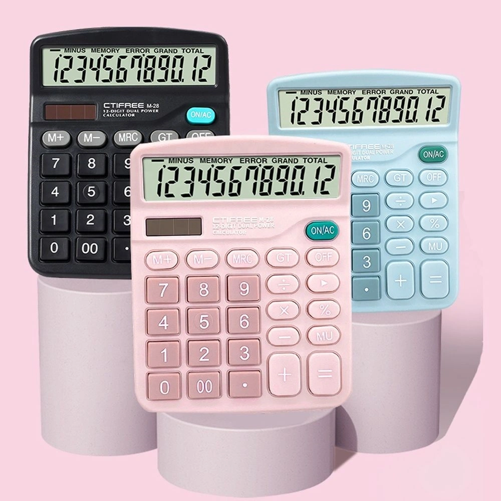 CTIFREE M-28-C PINK rózsaszín számológép, 120x150mm, 12 számjegy, dual power, 2 év garancia