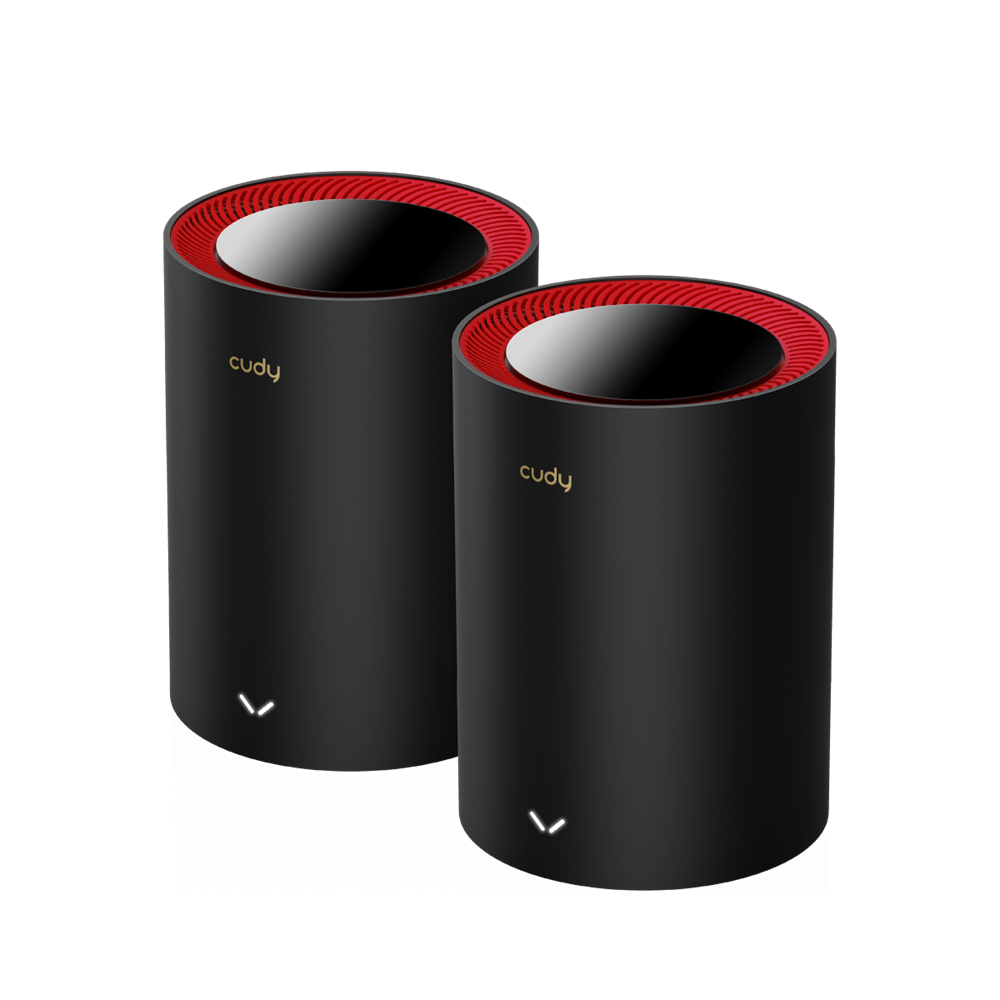 CUDY M3000(2-Pack) kétsávos AX3000 WIFI6 MESH fekete 2,5 gigabit router (2db-os szett)