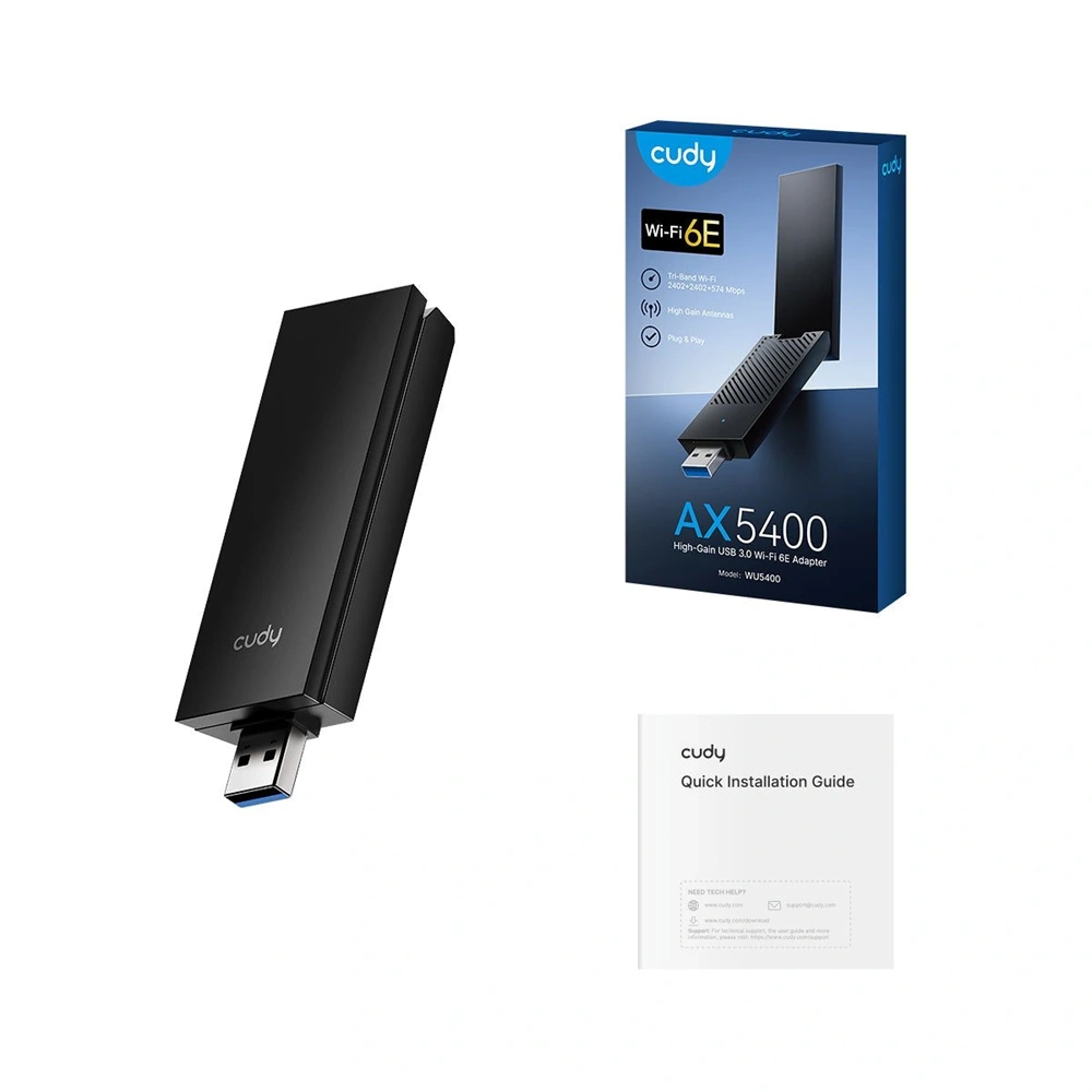 CUDY WU5400 háromsávos AX5400 WIFI 6/6E, USB 3.0, Hálózat Adapter