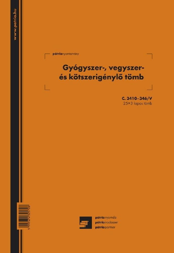 C.3410-5 A5 50x2lapos "Ambuláns napló" nyomtatvány