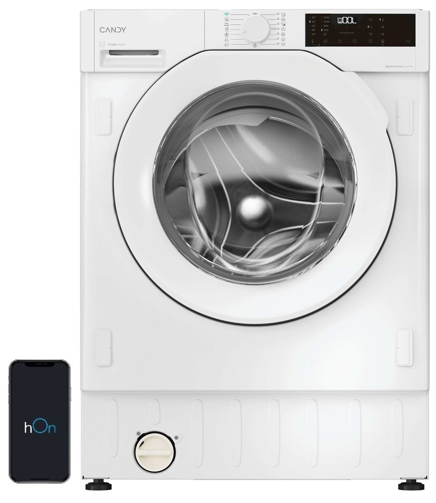 Candy BC449M4D8J-S fehér, elöltöltős, max.:1400ford., 9kg, beépíthető mosógép