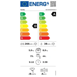 Candy BC4S485M4D8-S fehér, elöltöltős, max.:1400ford., 8kg/5kg, mosó-szárítógép