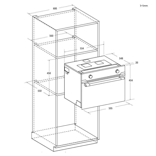 Candy CA4MWNSB6N 1750W, 44literes, fekete, beépíthető, mikrohullámú sütő