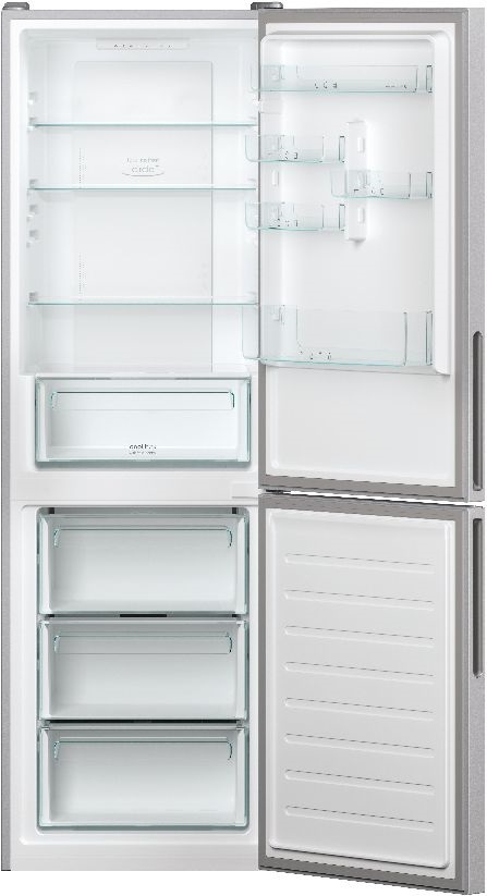 Candy CCE3T618ES ezüst, alulfagyasztós, Hűtő:222L, Fagyasztó:119L, Total No frost hűtőszekrény