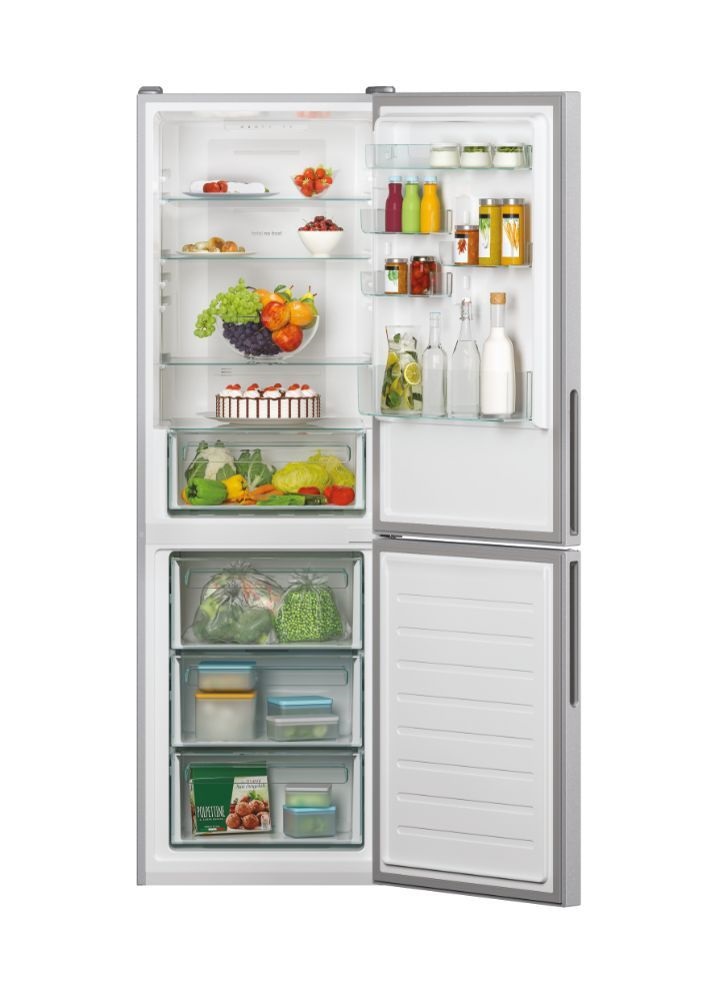 Candy CCE4T618ESezüst, alulfagyasztós, Hűtő:341L, Fagyasztó:119L, Total No Frosthűtőszekrény