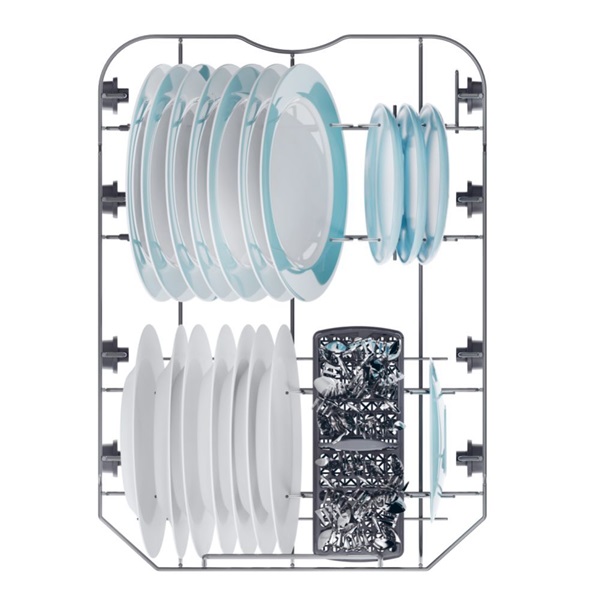 Candy CF0C7SB0FX inox, programok száma:8, szabadonálló, 10 terítékes mosogatógép