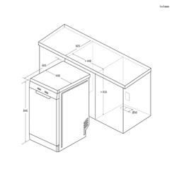 Candy CF0C7SB0FX inox, programok száma:8, szabadonálló, 10 terítékes mosogatógép