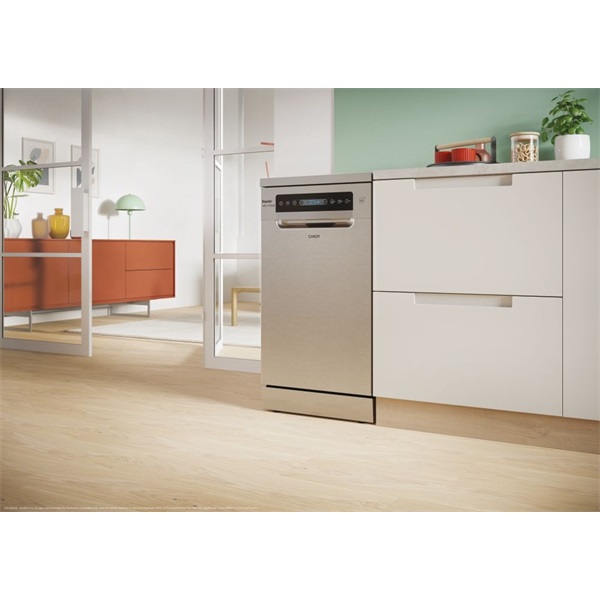 Candy CF0C7SB0FX inox, programok száma:8, szabadonálló, 10 terítékes mosogatógép