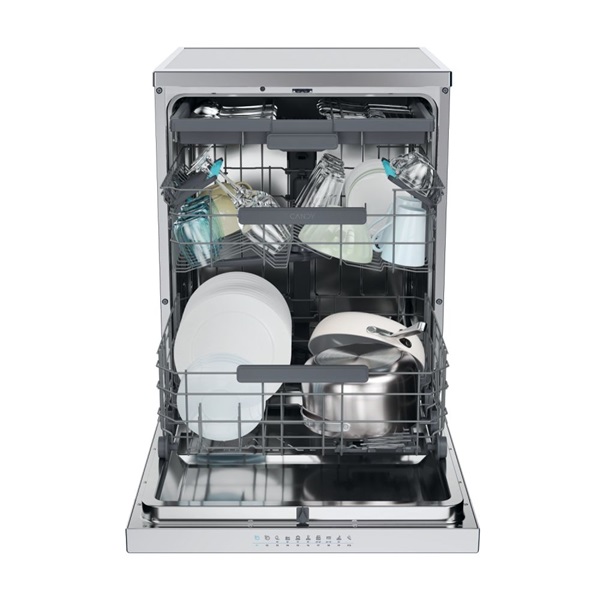 Candy CF 6B4S1PX inox, programok száma:8, szabadonálló, 10 terítékes mosogatógép