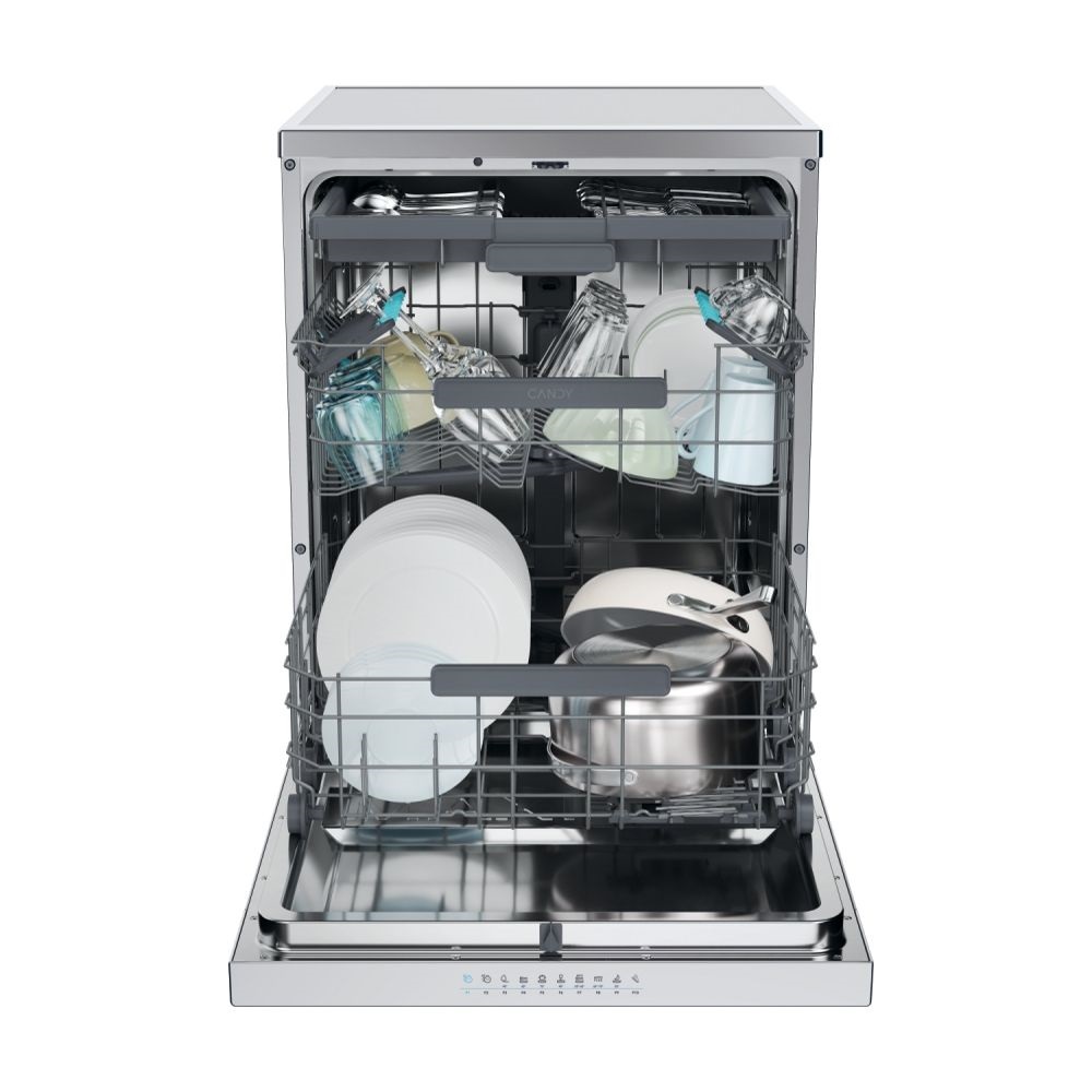 Candy CF 6B4S1PX inox, programok száma:8, szabadonálló, 10 terítékes mosogatógép