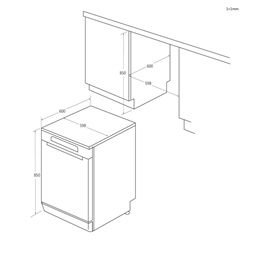 Candy CF 6B4S1PX inox, programok száma:8, szabadonálló, 10 terítékes mosogatógép