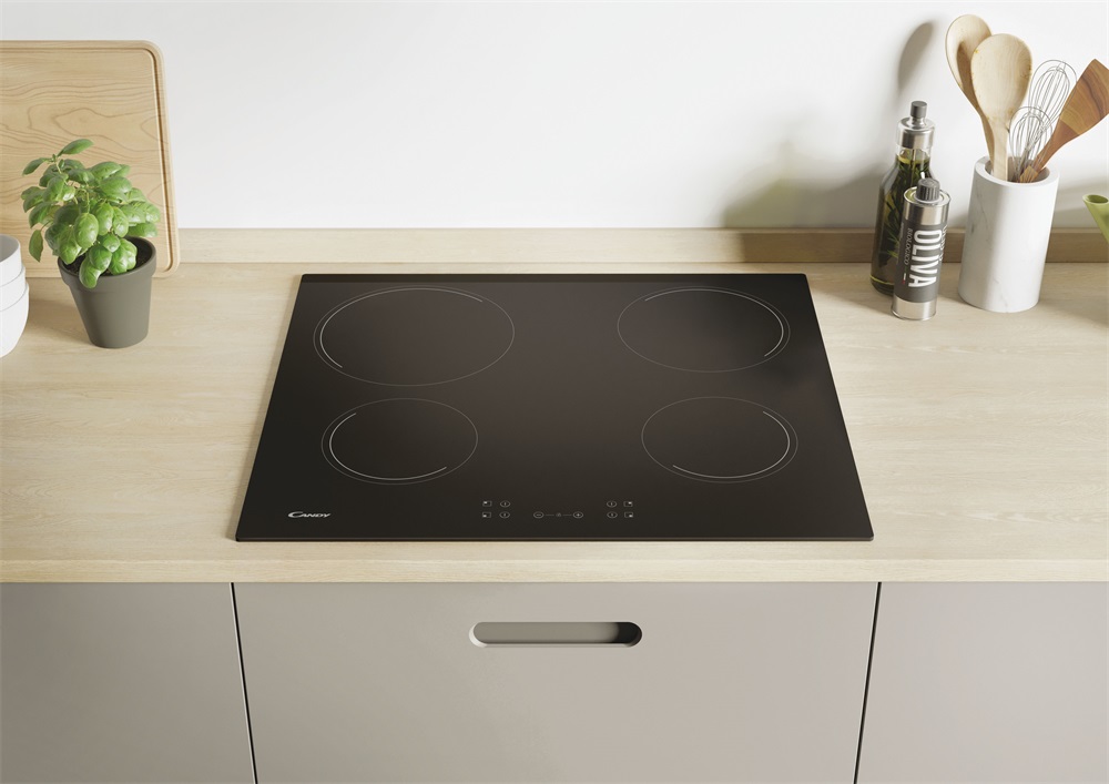 Candy CH64CCB/4U2 fekete, beépíthető, elektromos üvegkerámia, főzőzóna: 4, beépíthető méret: 56cm, főzőlap
