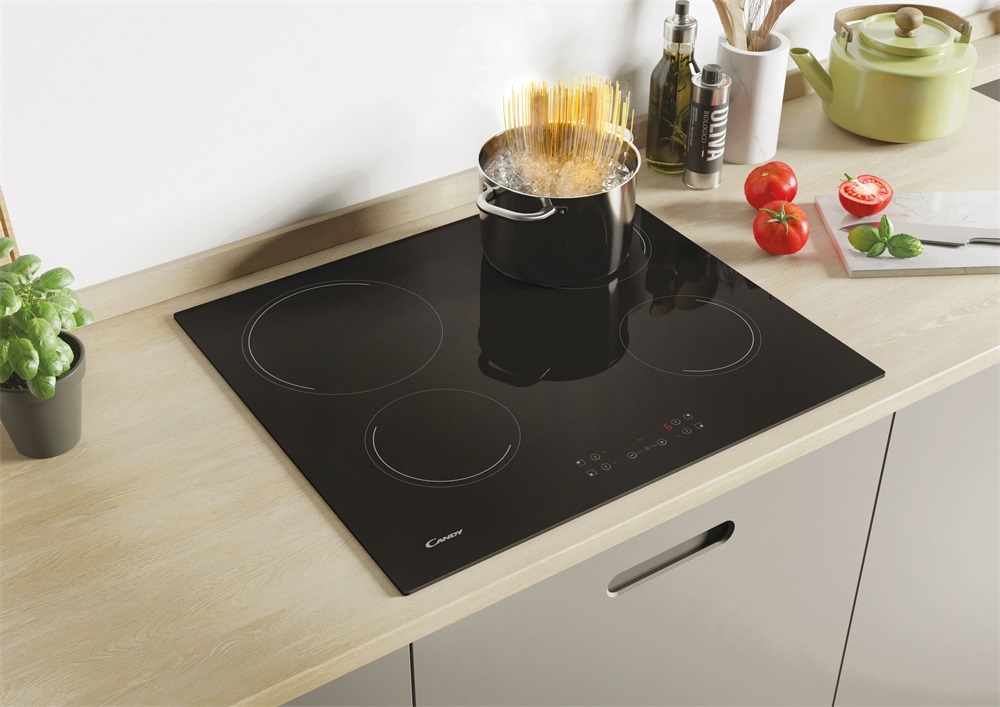 Candy CH64CCB/4U2 fekete, beépíthető, elektromos üvegkerámia, főzőzóna: 4, beépíthető méret: 56cm, főzőlap