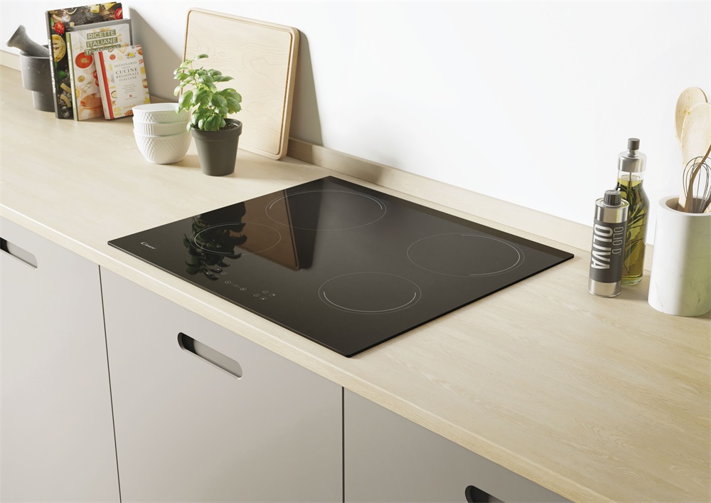 Candy CH64CCB/4U2 fekete, beépíthető, elektromos üvegkerámia, főzőzóna: 4, beépíthető méret: 56cm, főzőlap