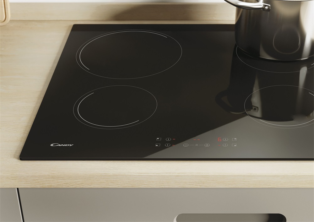 Candy CH64CCB/4U2 fekete, beépíthető, elektromos üvegkerámia, főzőzóna: 4, beépíthető méret: 56cm, főzőlap