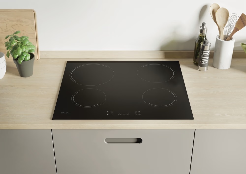 Candy CH64CCB/4U2 fekete, beépíthető, elektromos üvegkerámia, főzőzóna: 4, beépíthető méret: 56cm, főzőlap