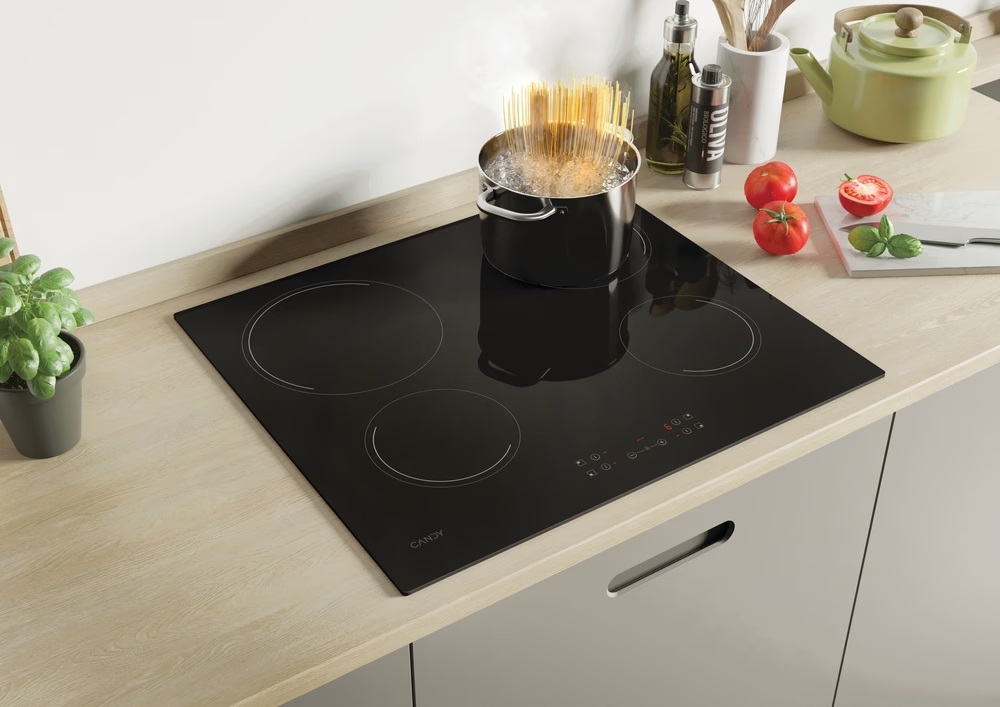 Candy CH64CCB/4U2 fekete, beépíthető, elektromos üvegkerámia, főzőzóna: 4, beépíthető méret: 56cm, főzőlap