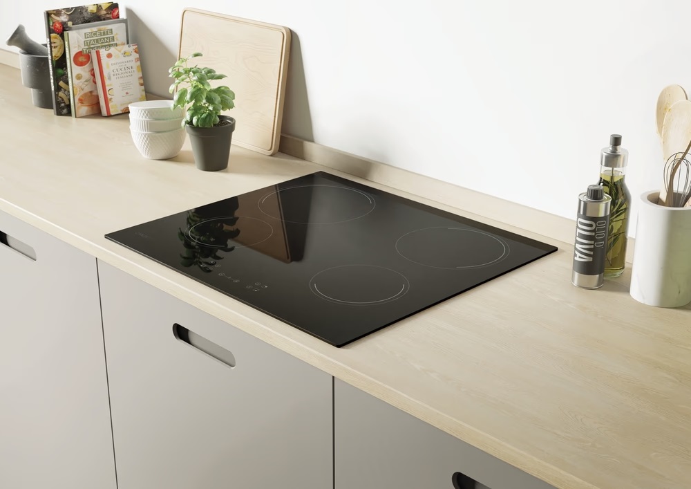 Candy CH64CCB/4U2 fekete, beépíthető, elektromos üvegkerámia, főzőzóna: 4, beépíthető méret: 56cm, főzőlap
