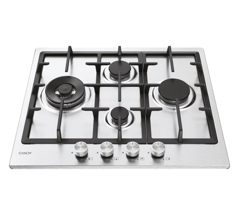 Candy CHG6D4WTX inox, beépíthető, gáz, főzőzóna:4, főzőlap