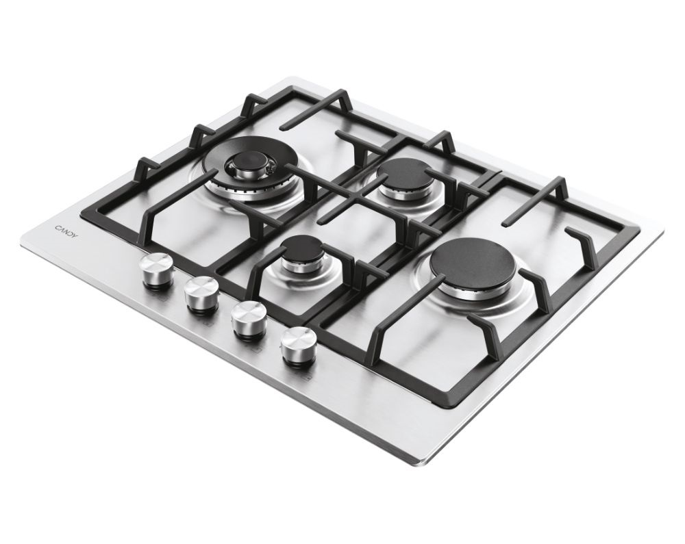 Candy CHG6D4WTX inox, beépíthető, gáz, főzőzóna:4, főzőlap