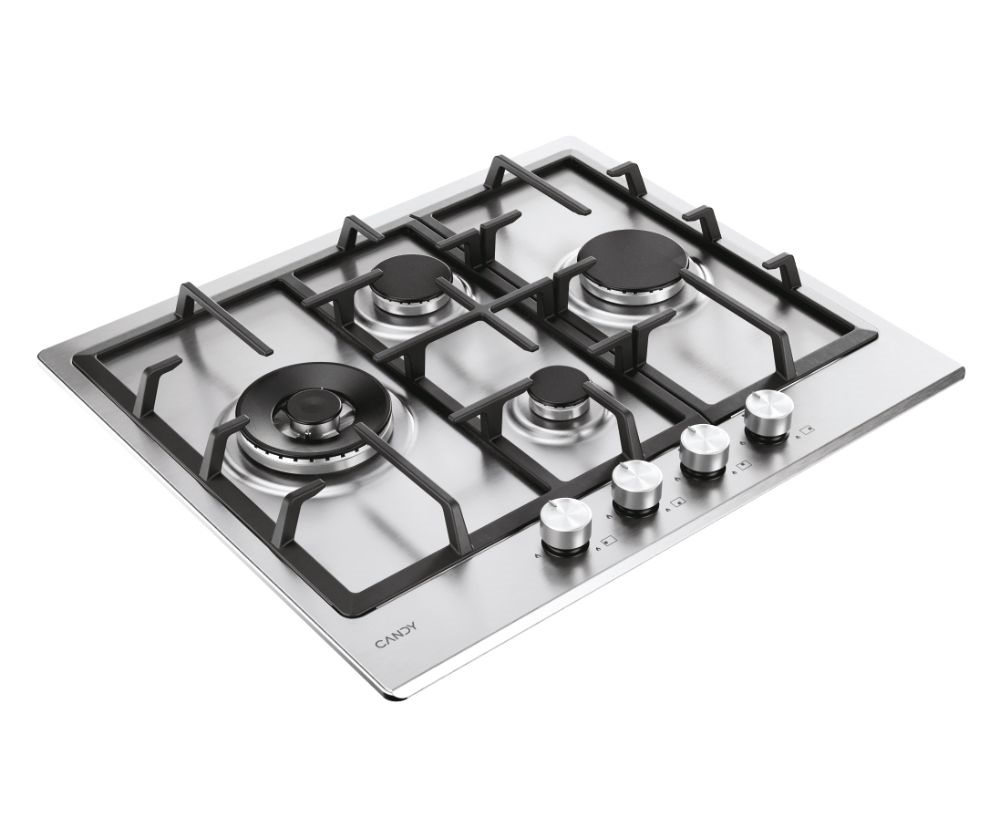 Candy CHG6D4WTX inox, beépíthető, gáz, főzőzóna:4, főzőlap