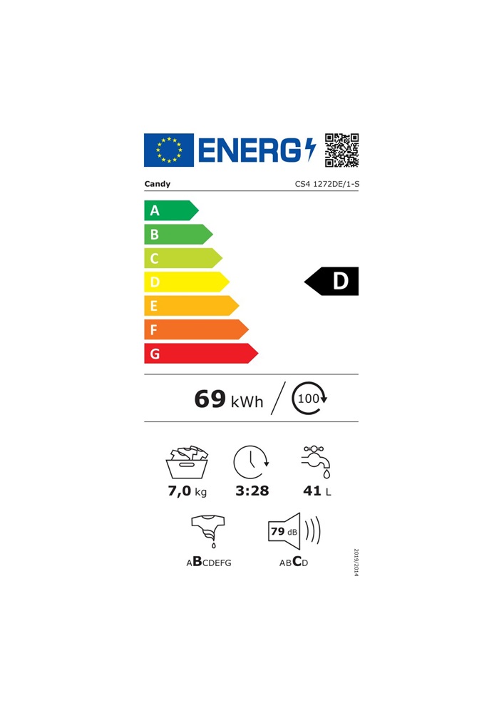 Candy CNLQ2S58EW egyajtós, Hűtő: 100L, Fagyasztó: 14L hűtőszekrény