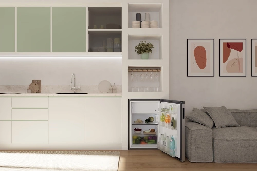 Candy CNOQ2S58EX inox, egyajtós, Hűtő:100+14L, hűtőszekrény