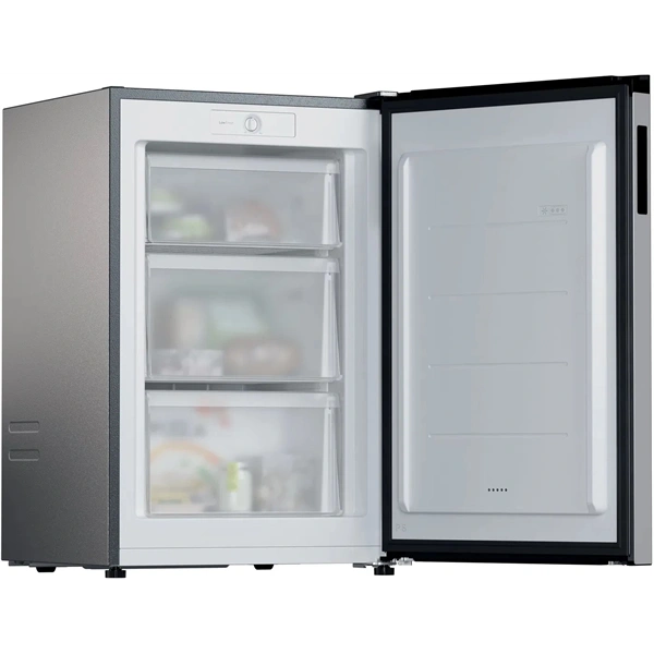 Candy CNUQ2L58EX inox, egyajtós, Fagyasztó:100L, fagyasztószekrény