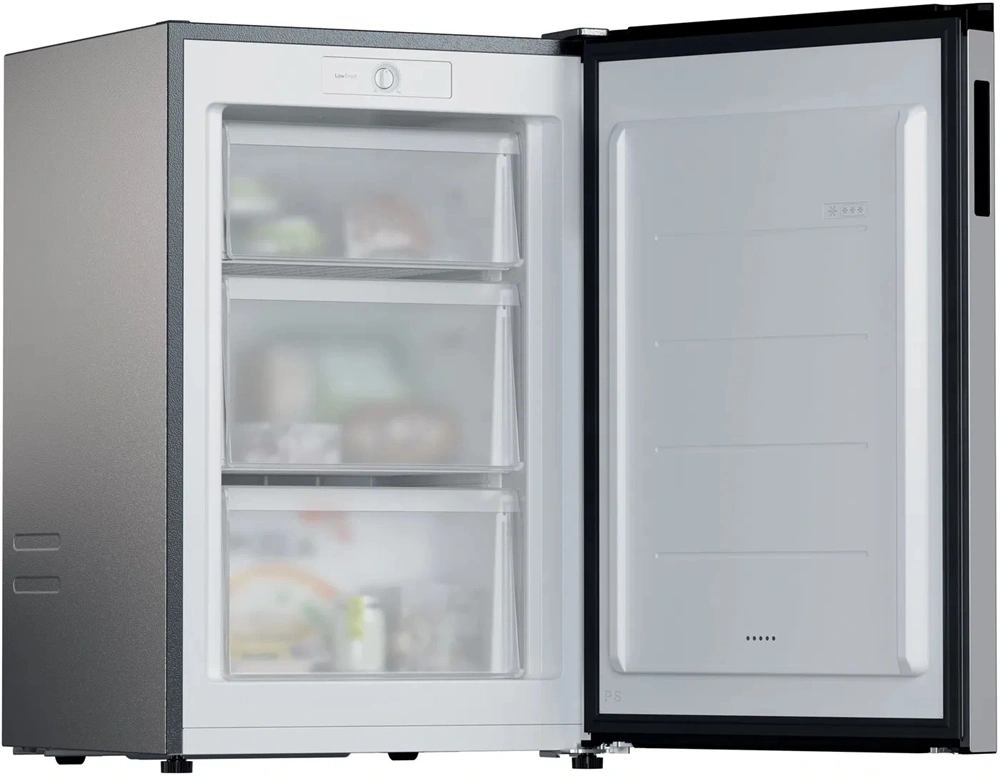 Candy CNUQ2L58EX inox, egyajtós, Fagyasztó:100L, fagyasztószekrény