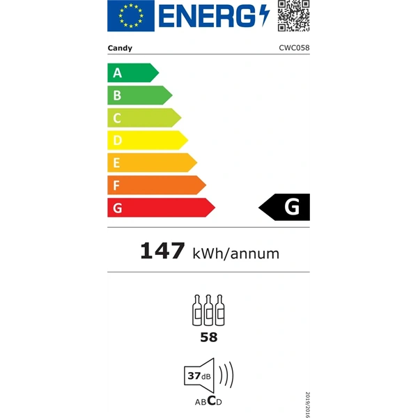 Candy CWC058 fekete, Palack:58db, borhűtő