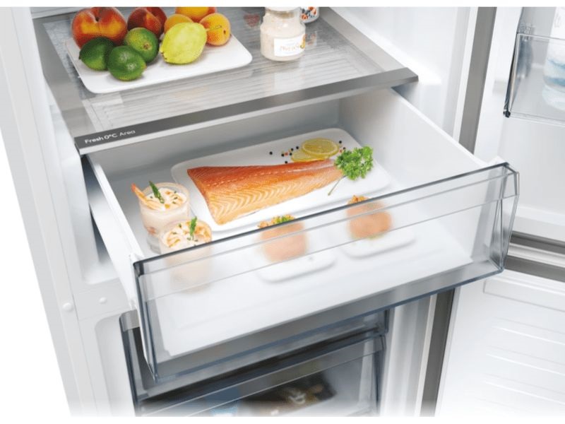 Candy ECN2CQTEX186 inox, alulfagyasztós, Hűtő:235L, Fagyasztó:120L, No frost hűtőszekrény