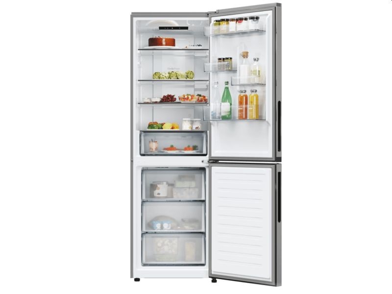 Candy ECN2CQTEX186 inox, alulfagyasztós, Hűtő:235L, Fagyasztó:120L, No frost hűtőszekrény